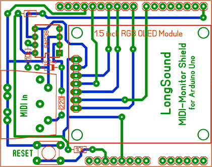 LongSound MIDI-Monitor Shield for Arduino Uno